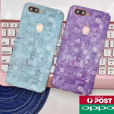 OPPO R15 A57 A73 Colourful Marble Pattern Wave Check Hard Fashion Case Cover • $8.99