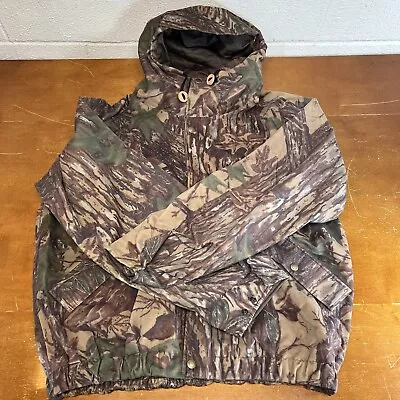 Vintage Cabela's Jacket Mens XL Camo Green Dry Plus Full Zip Hunting USA Made • $67.96