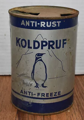 RARE Vintage Koldpruf Anti Freeze Anti Rust Advertising Can Penguin QUART • $195