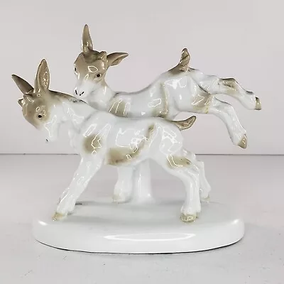 Vintage Carl Scheidig Grafenthal Goat Kids Playing Figurine Porcelain HTF • $149.99