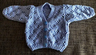 £5.50 • Buy HANDKNITTED CARDIGAN TO FIT BABY BOY AGED 0 - 3 Months