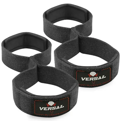 VSL Weight Lifting Wrist Straps Figure 8 Padded Cuff Gym Support Hand Bar Grips • £5.99