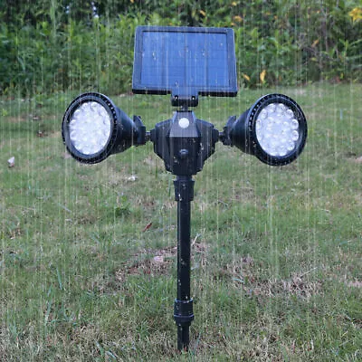 LED Solar Landscape Spotlight 36 LEDs Dual Heads Motion Sensor Lawn Garden Light • $40.84