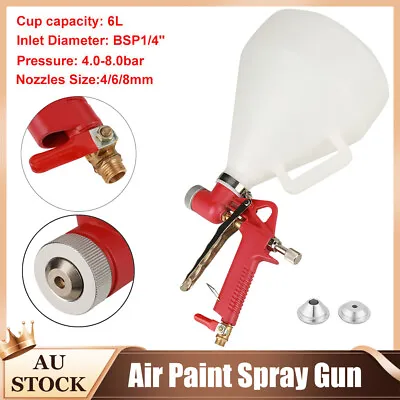Texture Sprayer Spray Gun 6L Cup Render Plaster Painting Brush 4/6/8mm Nozzle AU • $21.98