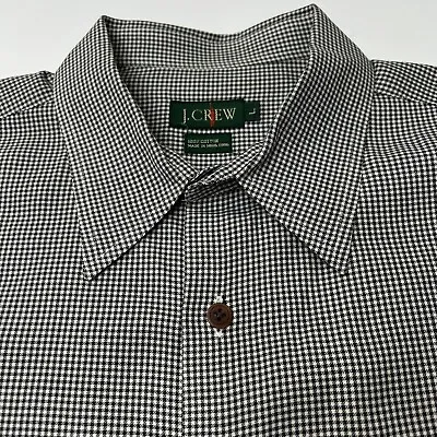 Vintage J Crew Shirt Mens Large Houndstooth Long Sleeve Button Up Oxford • $19.97