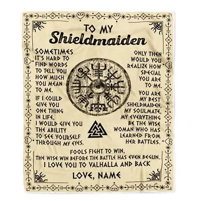 Personalized To My Shieldmaiden Blanket Viking Vintage I Love You To Valhalla • $52.99