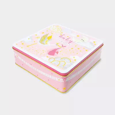 New Baby Girl Keepsake Tin Baby Memory Box Christening Gift Baby Storage • £14.99