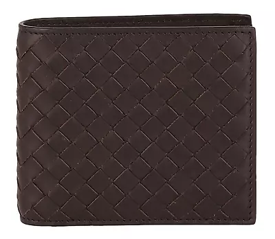 Bottega Veneta Men's Intrecciato Woven Leather Bifold Wallet In Espresso - Italy • $349.99