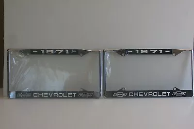 Vintage NOS 1971 Chevrolet License Frames Metal Chrome Pair HTF • $56
