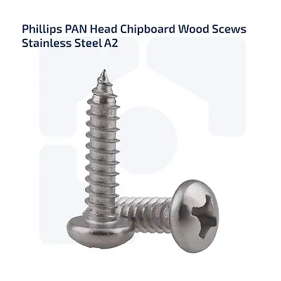 £1.75 • Buy M3 Phillips Drive Pan Head Chipboard Wood Screws A2 Stainless Steel Din 7505b Uk