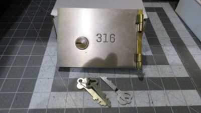 $40.10 • Buy Antique L.L. Bates 1886 Safety Deposit Box Door, Hinges, 2 Op & 1 Guard Key #316