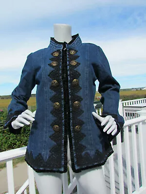 £78.22 • Buy NEW M The PYRAMID COLLECTION Denim Coat Riding Jacket Victorian Steampunk Goth 