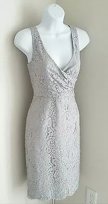 J CREW Sara Dress In Lace Soft Dove Gray Size 2 Sleeveless -- Sample Dress • $34.95