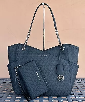 Michael Kors Jet Set Travel Large Chain Shoulder Tote Bag + Phone Wallet Set • $199