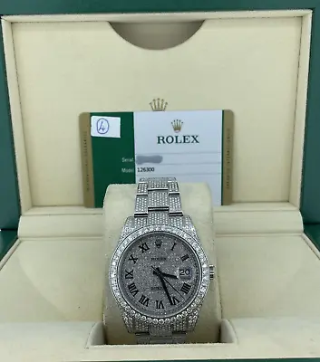 Rolex 41mm Datejust ICED 2019 Box & Papers 9.20ct Natural Diamonds Model: 126300 • £13995