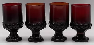 Vintage Tiffin Franciscan Madeira Ruby Red Goblets Drinking Glasses Set Of 4 • $44.99