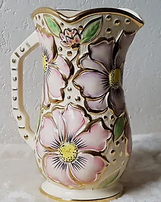 Rare Art Deco Kensington Ware KPB Burslem Large Hand Painted Sunflower Jug Vase • £24.99