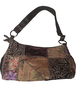 Marlo Handbag Purse Quilted Velvet Patches With Shoulder Strap Inner Pockets • $12.99