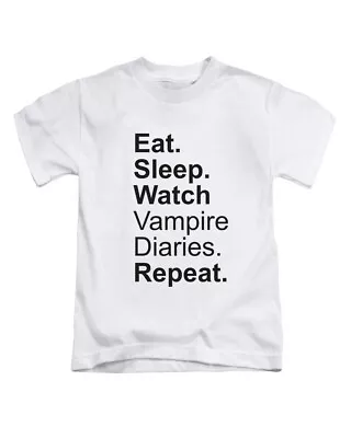 Eat Sleep Watch Vampire Diaries Repeat Adults T-Shirt Tv New Gift Tee Top • £8.99