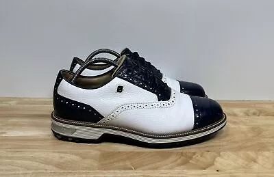 FootJoy Dryjoys Premiere Series Tarlow Golf Shoes White Navy Blue Men’s Size 9 W • $129