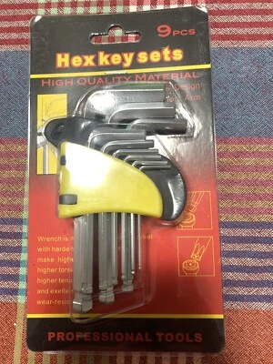 $4.95 • Buy 9pc Long Arm Ball Point Torx End Hex Keys Set Wrench Set High Quality 1.5 - 10mm