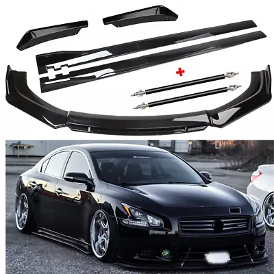 Front Bumper Lip Spoiler Splitter For 09-15 Nissan Maxima Side Skirt Body Kits • $99.99