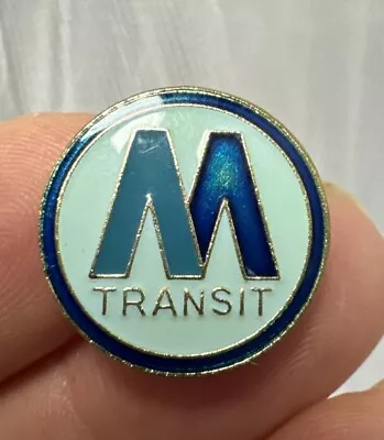 Rare NYC MTA TA Subway Bus Two-toned Aqua  M  Logo Enamel Pin • $35