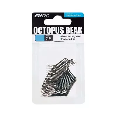 Brand New - BKK Octopus Beak Black Bait Fishing Hook 25 Bulk Pack - Choose Size • $27.05