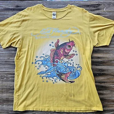 Don Ed Hardy Christian Audiger Koi Fish T Shirt XL (Damage) • $22.50
