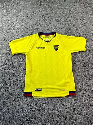 Ecuador National Team Jersey Boys 14 Yellow Blue Soccer Futbol Marathon FLAW • $17.99