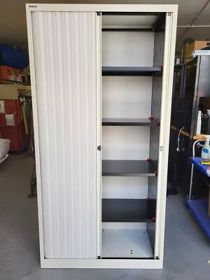 £250 • Buy White Bisley 2 Sliding Doors Tall Office Storage Cupboard Cabinet + UK DELIVERY
