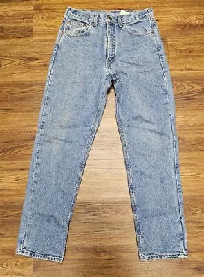 Vintage Carhartt B21DST Flannel Lined Blue Denim Jeans Mens 32x34 • $29.90