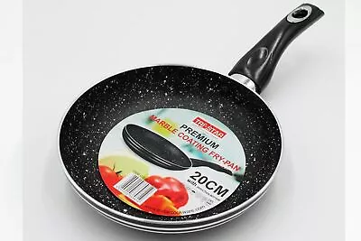 £13.99 • Buy Non Stick  Frying Pan Black Marble Granite Coated  For Gas Electric Induction