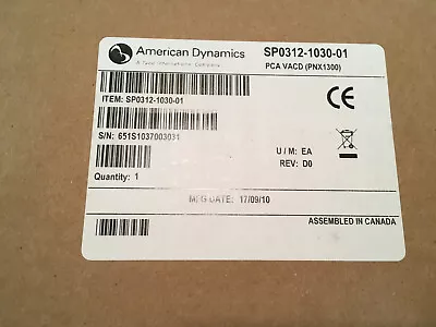 $139 • Buy American Dynamics SP0312-1030-01 PCA VACD (PNX1300)