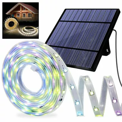 5M 150LED Solar Lights Strip RGB 2835 Flexible Tape Outdoor Garden Decor Lamp UK • £13.49