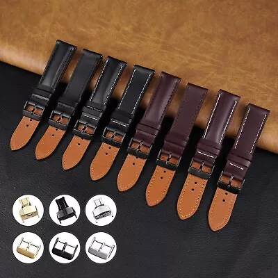 18mm 20mm 22mm Classic Genuine Leather Watch Band Strap Quick Release Wristband • $17.99