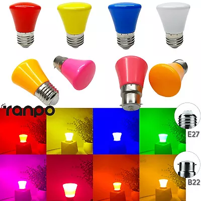 LED Colored Light Bulbs E27 B22 2W 110V 220V Red Yellow Blue White Party Decor • $1.59