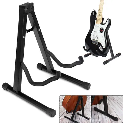 $15.29 • Buy Folding Guitar Stand Floor Rack Electric Acoustic Bass Gig Holder Rack Portable