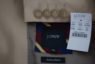 J.Crew Khaki Brown Italian Cotton 2 Piece Suit Jacket Pants Sz 42L NEW W TAGS • $249.99