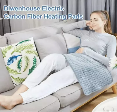 Diwenhouse Carbon Fiber Electric Heated Pads 3 Heat Settings Moist Therapeutic • $49.95
