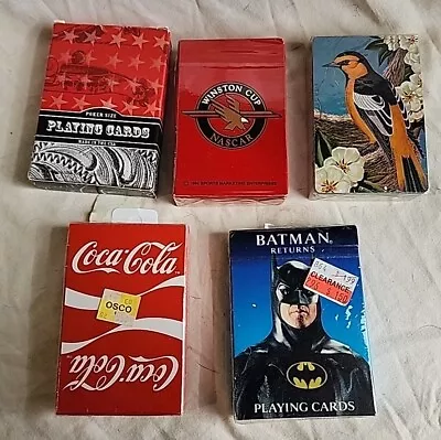 Lot Of Five Decks Of Playing Cards - Coca Cola Batman Returns Winston Cup • $10