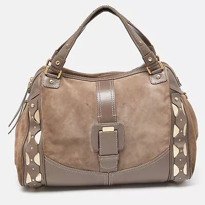 Versace Grey Leather Metal Embellished Hobo • $200.55