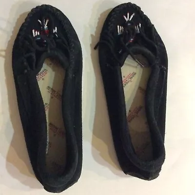 Minnetonka Women's Moccasins Black Size 7.5 159 • £14.60