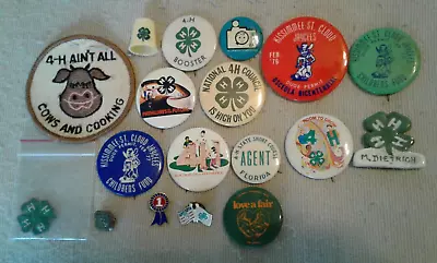 Lot Of Assorted Vintage 4-H Club Farming Agriculture Pins Puttons Jaycees FL • $19.99