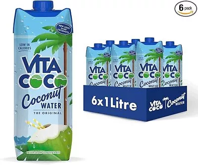 Vita Coco Pure Coconut Water 1L X 6 Naturally Hydrating Packed With Electrolyte • £11.78