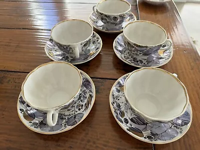 Vintage Imperial Russian Porcelain Lomonosov Tea Cup & Saucer MY GARDEN 22 Gold • $40
