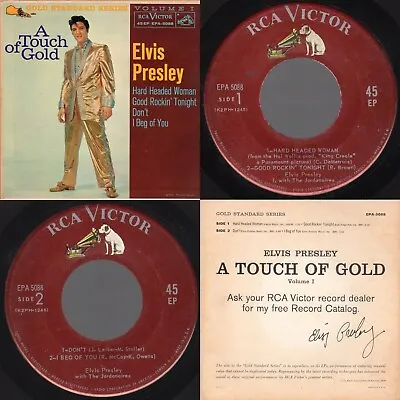 VG++ MAROON LABELS Elvis Presley  A Touch Of Gold Volume 1  RCA Victor EPA-5088 • $160