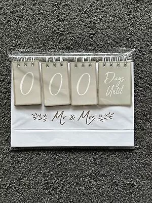 Days Until Mr & Mrs Wedding Countdown Cardboard Stand Plaque Wedding Gift • £7