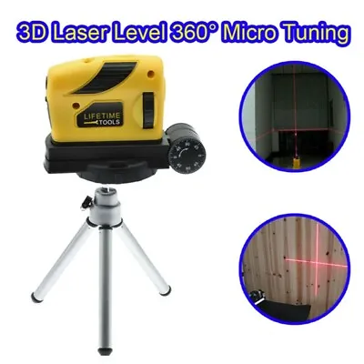 360° Rotating Laser Lazer Level Self Leveling Rotary Line Cross Tripod Beam -NEW • £16.69