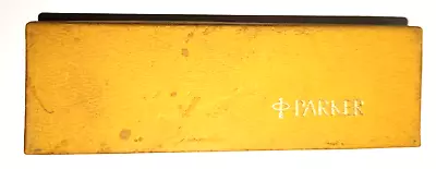 Vintage PARKER PEN Yellow With Gold Trim Storage Display Box Case • $10.99